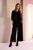 Naya Wide Leg Trouser with Print Cuff in Black image