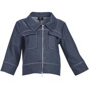 My Soul stretch zip up jacket with front pockets in dark denim