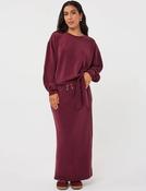 Esqualo straight skirt with drawstring in merlot image