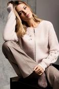 MONARI ZIP UP CARDI/JACKET WITH DIAMANTE DETAIL ON FRONT AND SLEEVE IN BLUSH PINK