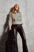 Tuzzi Faux Leather Flared Trouser in Chocolate Brown image