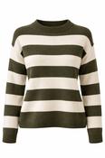 TUZZI STRIPED JUMPER IN KHAKI / CREAM image