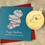 Somebody in Ireland Christmas Decoration and Card