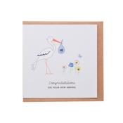 Stork Baby Boy Card image