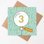 3rd Birthday Blue Balloon Card image