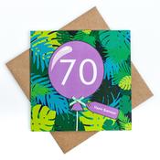 70th Birthday Jungle Balloon Card image
