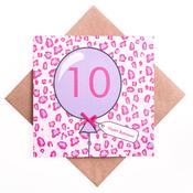 10th Birthday Animal Balloon Card image