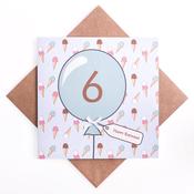 6th Birthday Icecream Balloon Card image