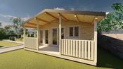 Two Bed Wicklow Flat Pack 6m x 11m 66m2 (20ft x 36.6ft) - Loghousemaster