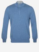 Wool And Cashmere Half Zip Blue