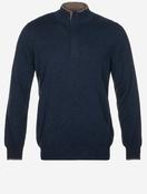 Wool And Cashmere Half Zip Navy