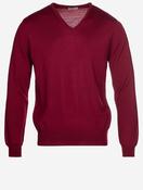 Merino Wool V-Neck Red