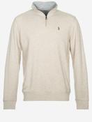 Quarter Zip Jersey Pullover Beige