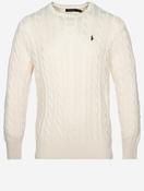 Cable Crew Neck Pullover Cream