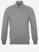 Casual Cotton Half Zip Dark Grey Melange