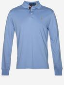 Pima Long Sleeve Slim Fit Polo Shirt Blue image