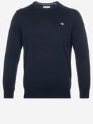Classic Cotton Crew Neck Sweater Evening Blue
