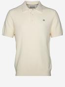 Micro Textured Cotton Short Sleeve Polo Cream image