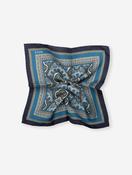 Paisley Silk Pocket Square Blue