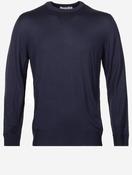 Pure Wool Crew Neck Knitwear Navy