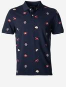 Embroidered Short Sleeve Polo Evening Blue image