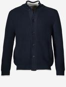 Cotton Rib Buttoned Cardigan Evening Blue
