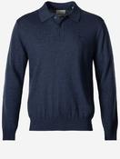 Slub Cotton Linen Polo Dark Indigo Melange image