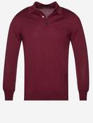 Merino Long Sleeve Polo Bordeaux