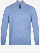 Wool And Cashmere Half Zip Blue