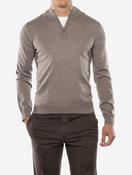 Merino Wool Half Zip Brown image