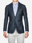 Half Lined Check Jacket Blue