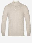 Cable Knit Mock Neck Stone