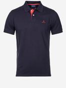 Contrast Short Sleeve Piqué Regular Fit Polo Shirt Evening Blue image