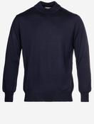 Merino Wool Mock Neck Navy