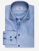 Contrast Twill Fitted Body Shirt Blue