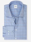 Regular Houndstooth Check Shirt Blue
