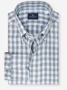 Button-Down Gingham Check Flannel Shirt Brown