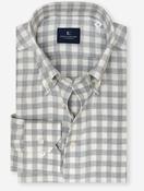 Button-Down Gingham Check Flannel Shirt Stone
