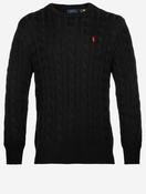 Cable Crew Neck Pullover Black