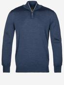 Merino Wool Half Zip Jumper Blue