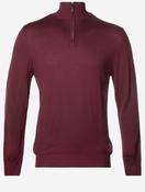 Pure Wool Half Zip Knit Wine