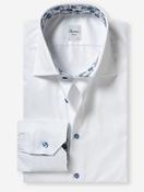 Regular Plain Shirt with Flower Inlay White image