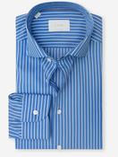 Contemporary Fit Cotton &amp; Silk Stripe Shirt Blue