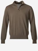 Pure Wool Half Zip Knit Brown