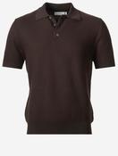 Waffle Pattern Polo Shirt Brown image