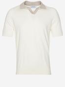 Contrast Organic Cotton Open Polo White