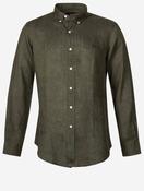 Custom Fit Linen Shirt Dark Green image