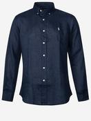 Custom Fit Linen Shirt Navy image