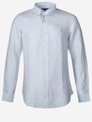 Custom Fit Striped Linen Shirt White image