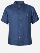 Linen Short Sleeve Camp Shirt Blue image